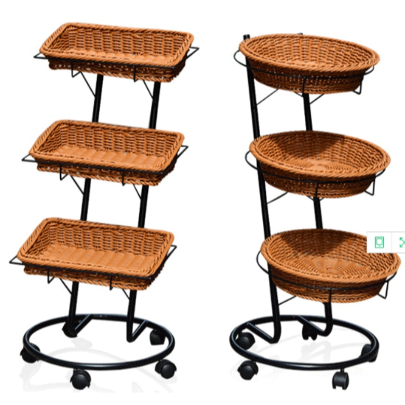 3 lag Supermarket Display Basket med hjul