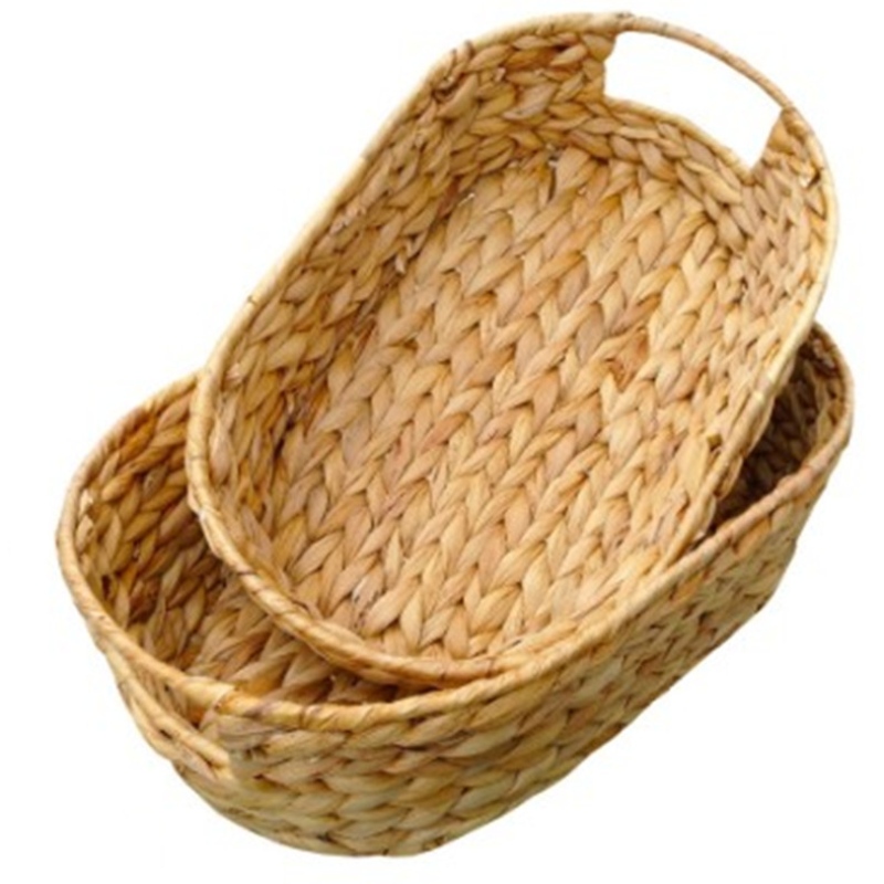 Sæt af 2 Oval Water Hyacinth Basket